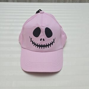 NWT Pink Skeleton Face Hat Baseball Cap Halloween Skull Celebrate It Adjustable